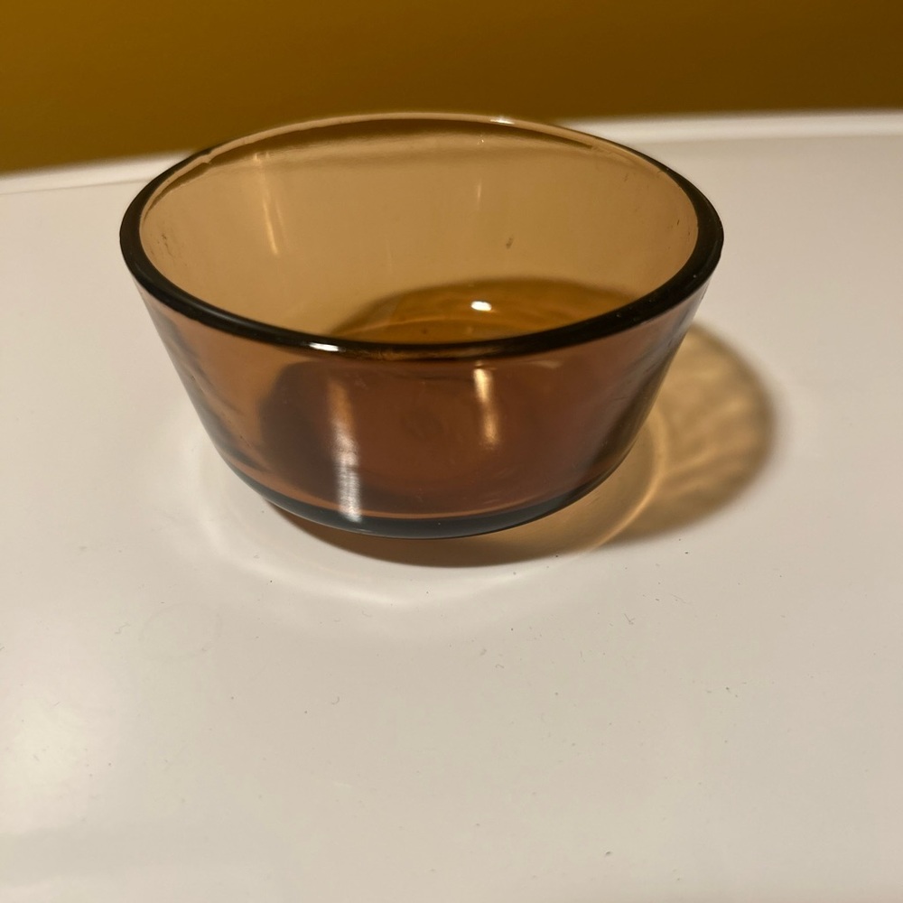 ❤️⭐️$5 when bundled!  Vintage anchor Amber brown  Glass Bowl/ cup / ramekin 6oz